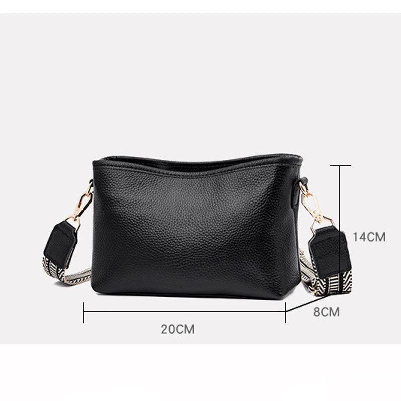 Women Leather Bucket Vintage Tote Shoulder Bag