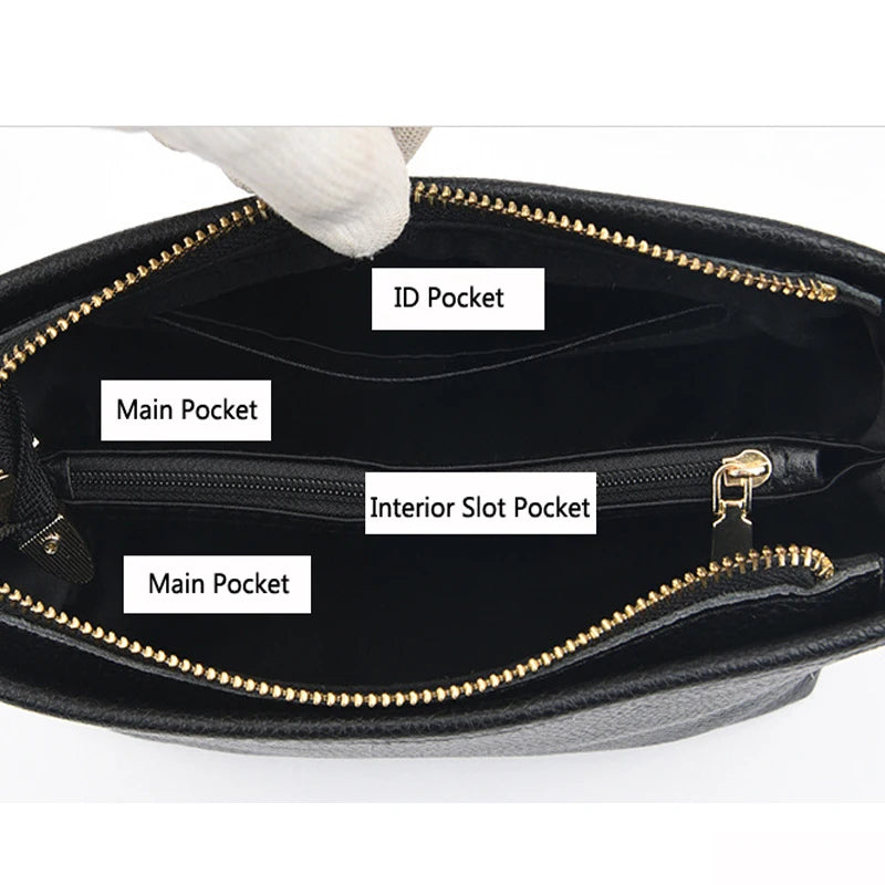 Women Leather Bucket Vintage Tote Shoulder Bag