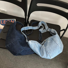 Large Canvas Shoulder Bag Women High Capacity Shopping Crossbody Denim