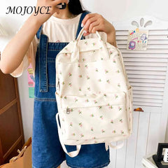 Small Fresh School Bag Flower Cloth Female Handbags for Women