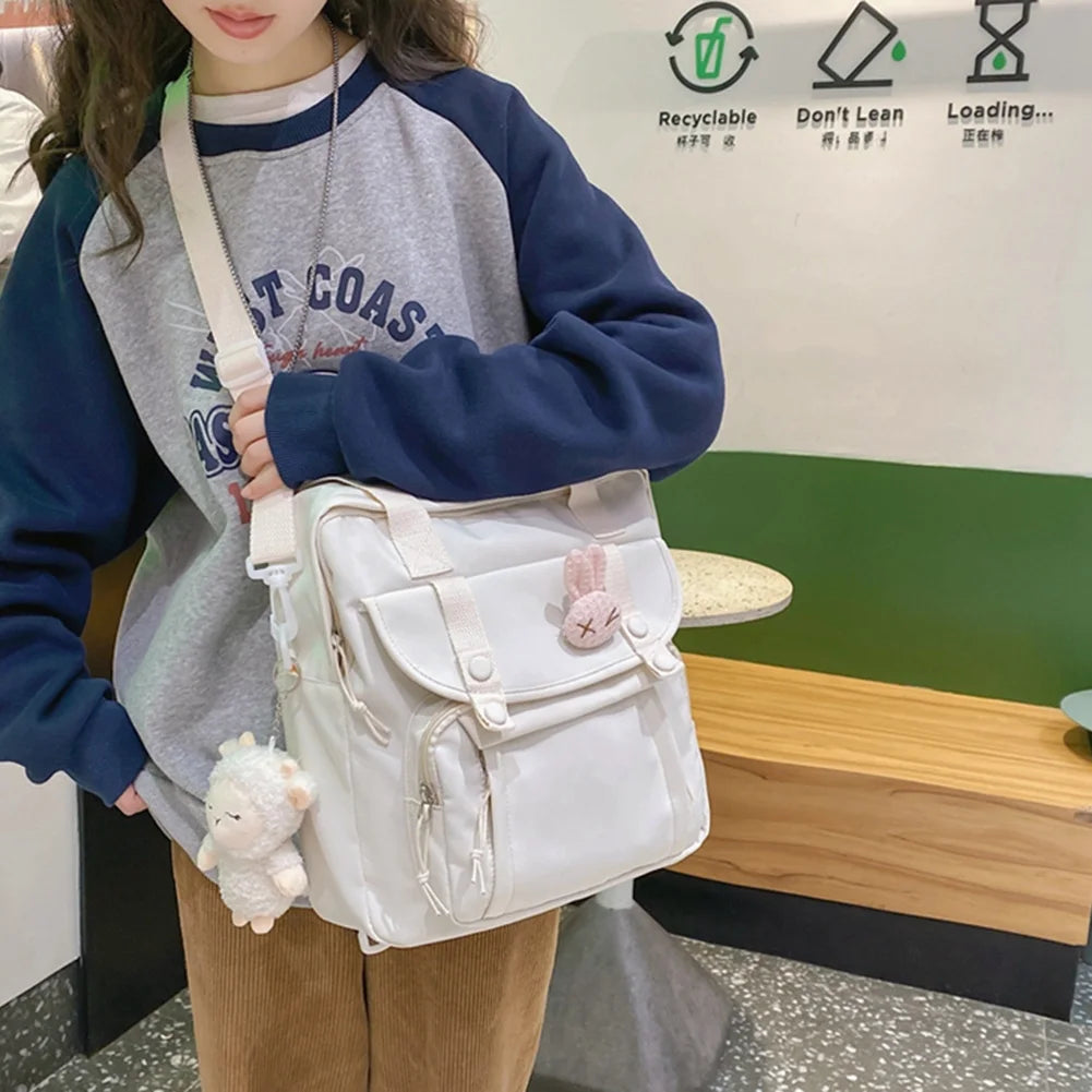 Casual Small Fresh School Bag Solid Nylon Female Handbags for Women Backpack