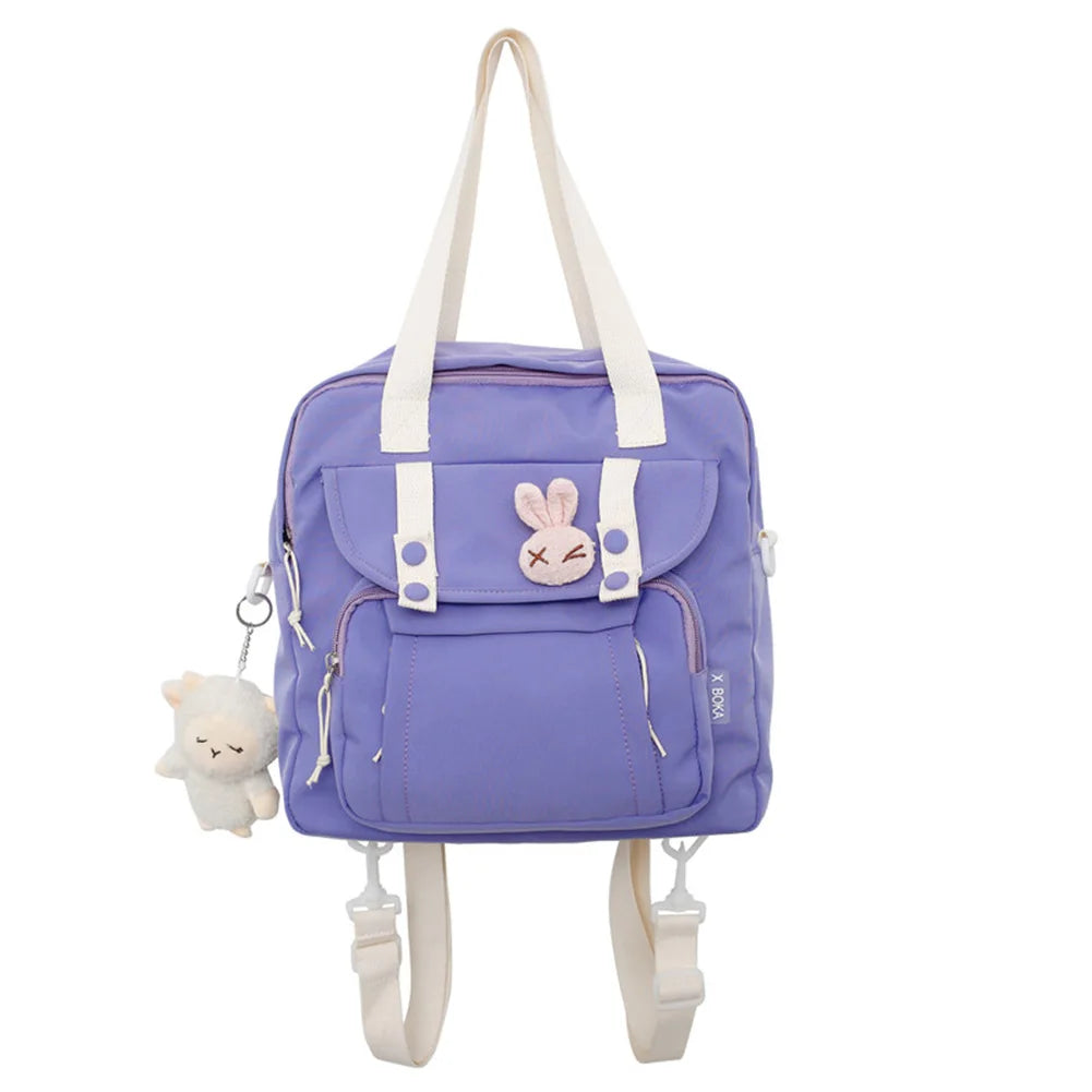 Casual Small Fresh School Bag Solid Nylon Female Handbags for Women Backpack