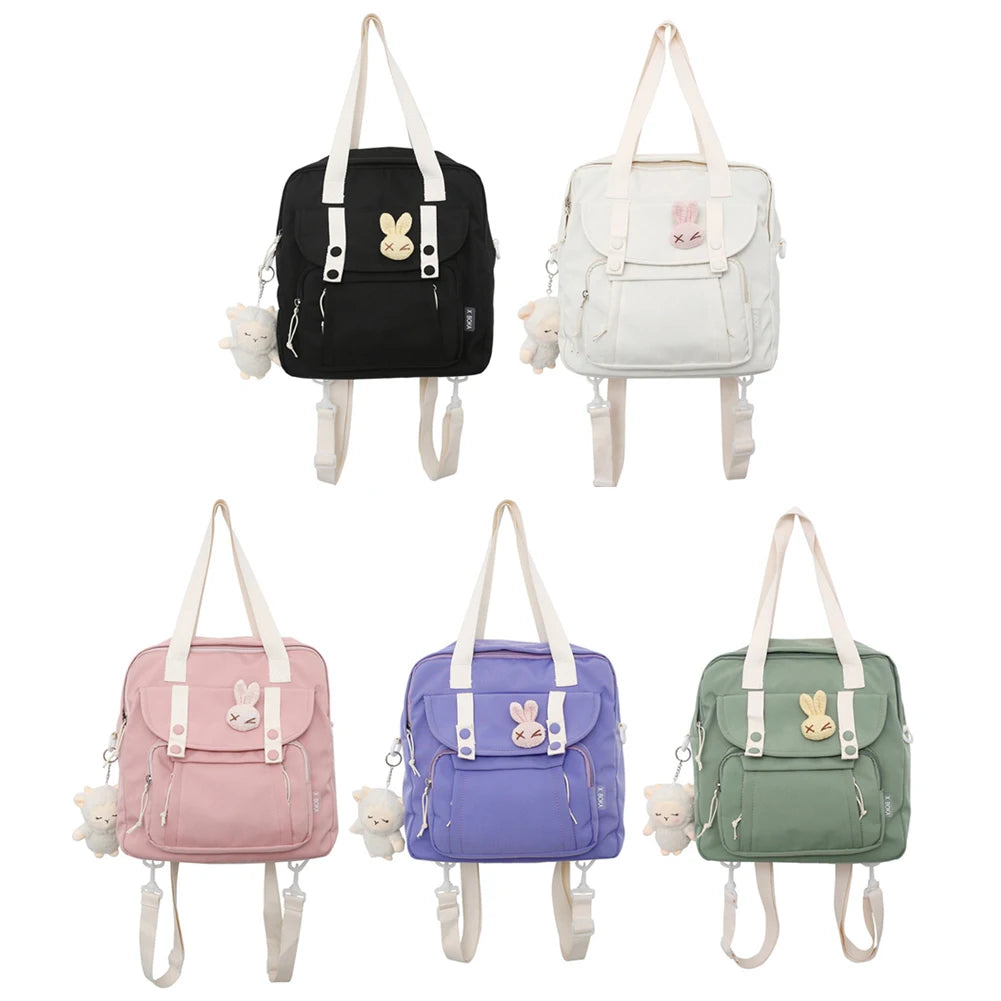 Casual Small Fresh School Bag Solid Nylon Female Handbags for Women Backpack