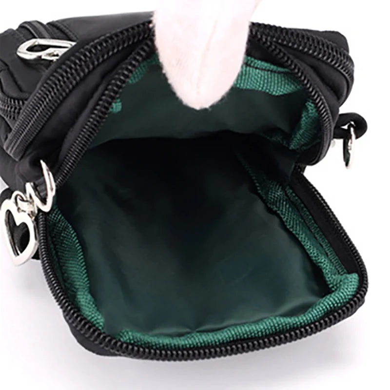 Small Shoulder Bag Women Cell Phone Pocket Waterproof Nylon Handbag