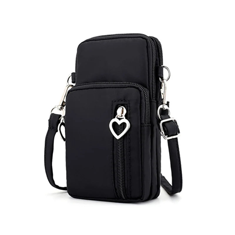 Small Shoulder Bag Women Cell Phone Pocket Waterproof Nylon Handbag