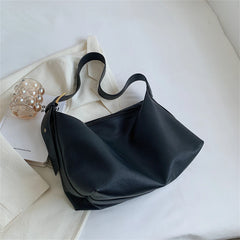 Casual Leather Shoulder Bag for Women High Capacity Handbag Solid Female