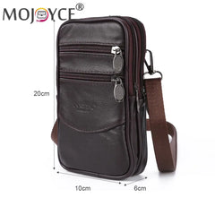 Casual Solid Crossbody Fanny Packs Men Leather Small Waist Bag Vintage