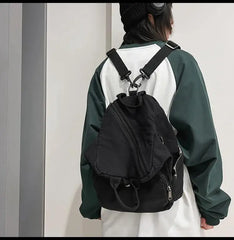 Solid Canvas Women's Backpack Large Capacity School Travel Bagpack