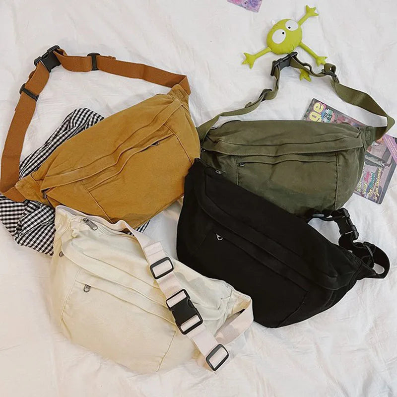 Casual Solid Fanny Pack Waist Bag Large Capacity Unisex