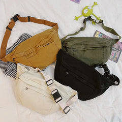 Casual Solid Fanny Pack Waist Bag Large Capacity Unisex