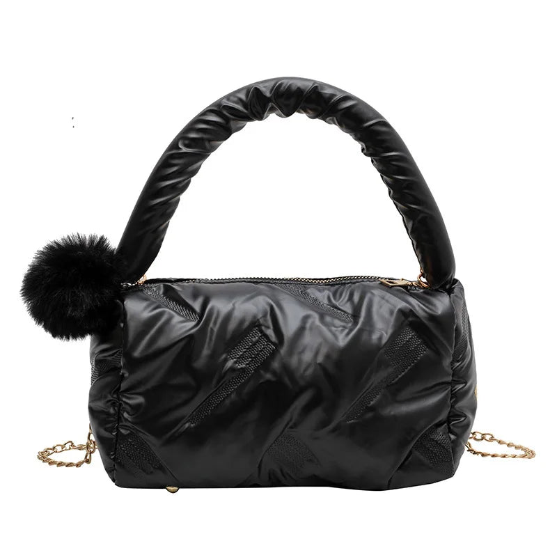 Casual Space Padded Boston Bag Women Shoulder Bags Soft Cotton Crossbody Messeng
