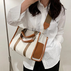 Casual Splicing Canvas Women Handbags Tote Shoulder Bags