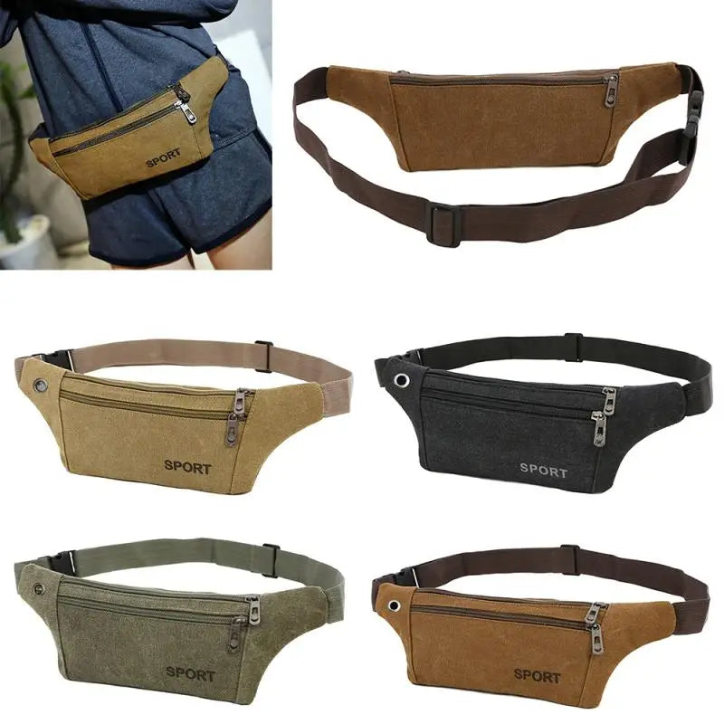 Casual Canvas Waist Pack Anti-theft Chest Bag for Men and Women