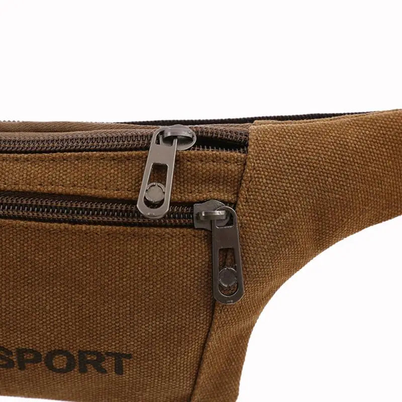Casual Canvas Waist Pack Anti-theft Chest Bag for Men and Women