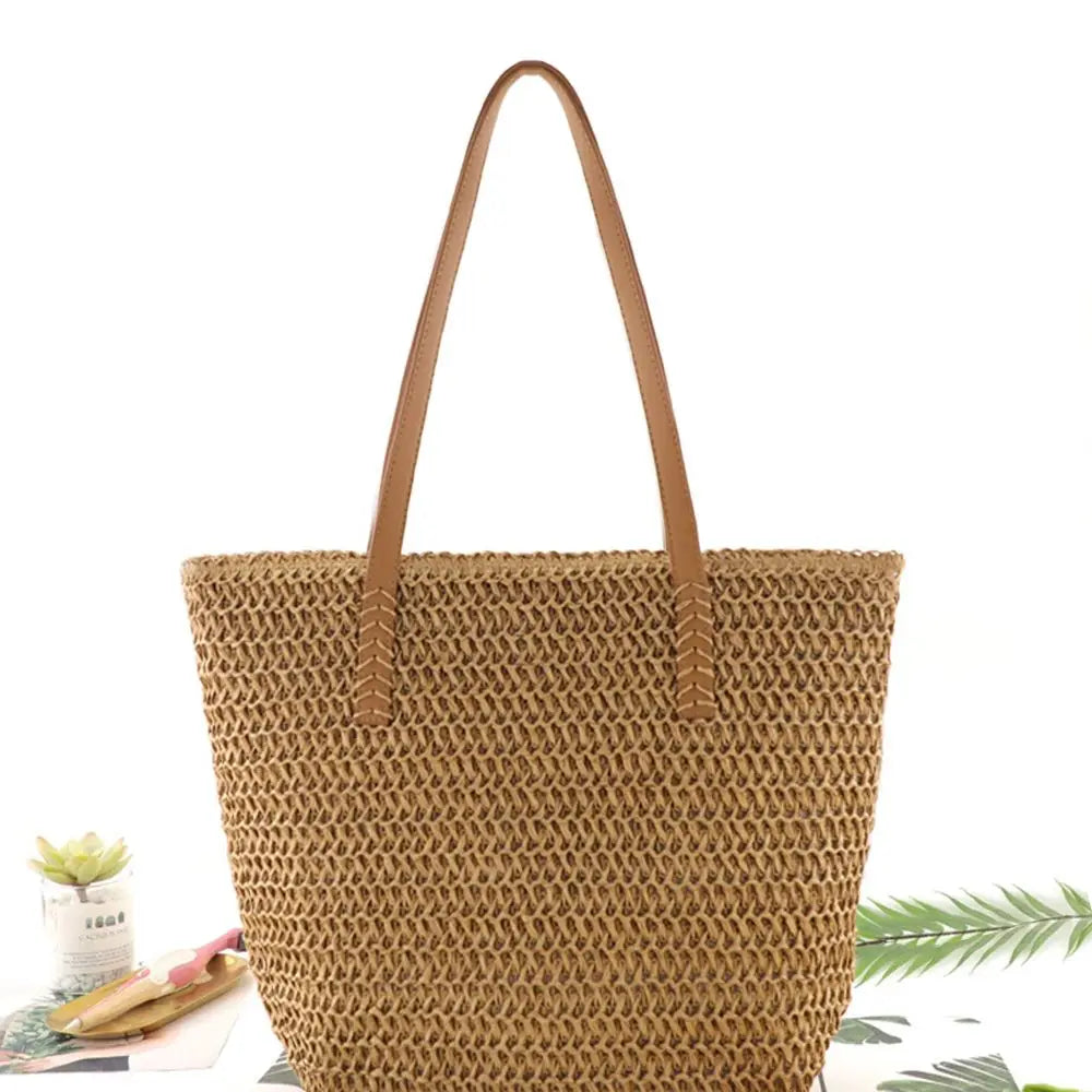 Straw Woven Handbags Summer Beach Women Shoulder Underarm Bags