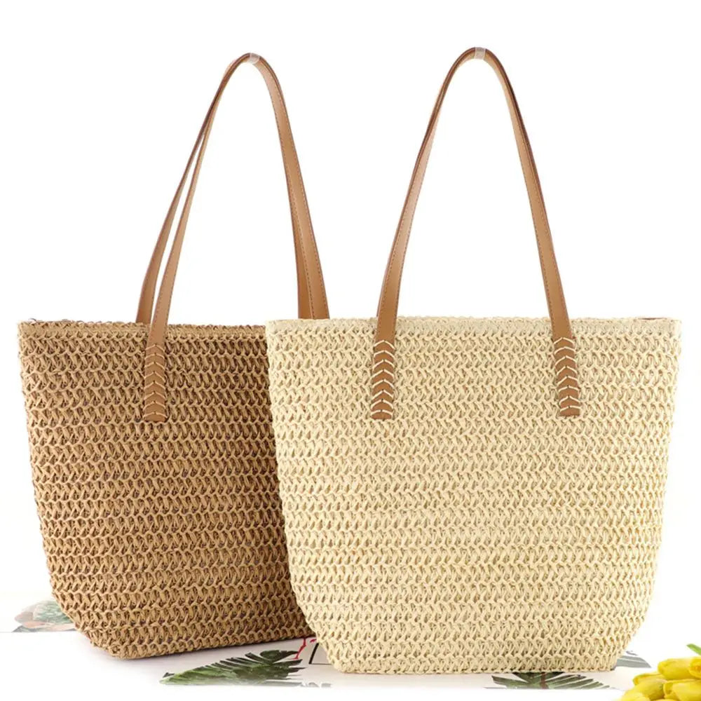 Straw Woven Handbags Summer Beach Women Shoulder Underarm Bags