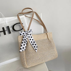 Casual Straw Woven Women Shoulder Bag Knitting Handbag Large Capacity Summer B