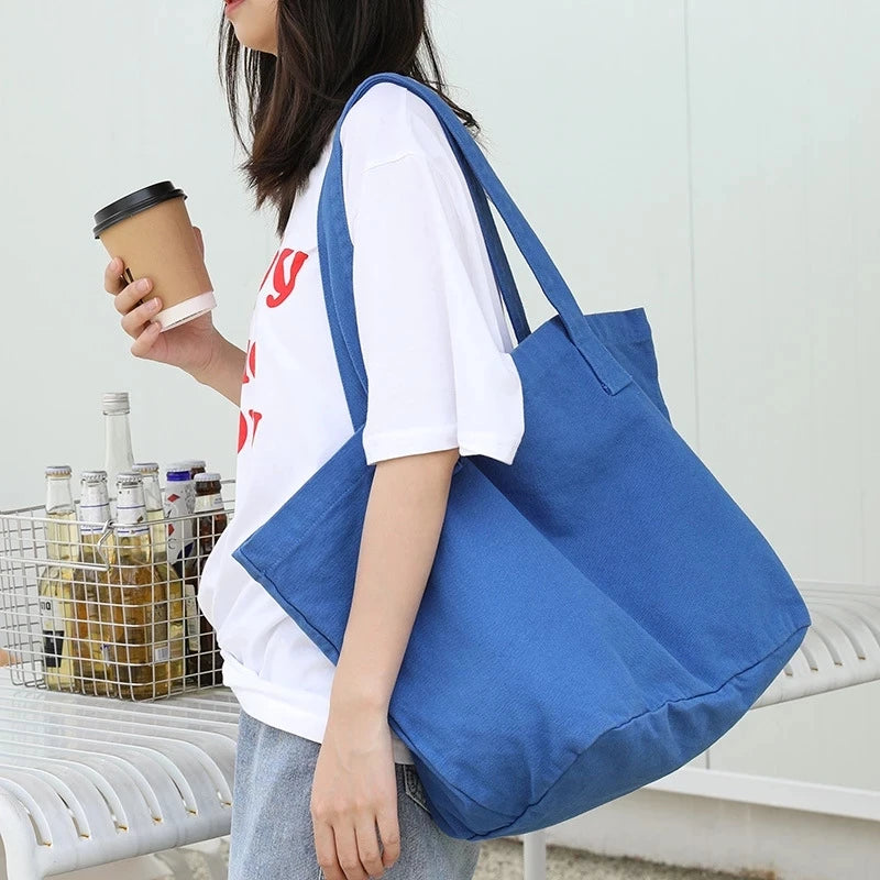 Casual Canvas Shoulder Tote Bag Women's Eco Handbag Large Shopper
