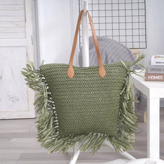 Tassel Straw Bag Paper Woven Women Shoulder Bags Lady Handbags