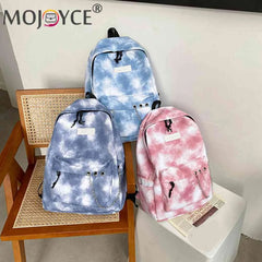 Tie Dye Girls Backpack Chain Travel Large Capacity Knapsack