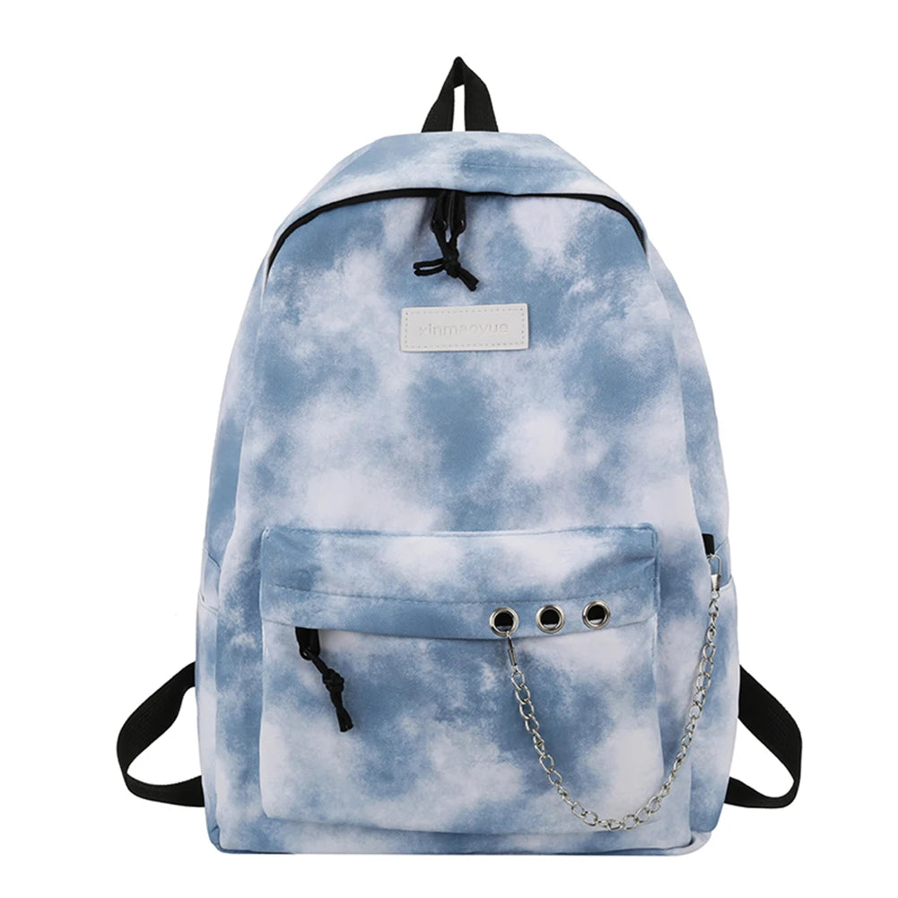 Tie Dye School Bag for Girls Gradient Travel Backpack College Student