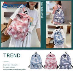 Tie Dye Girls School Backpack Large Capacity Travel Backpack