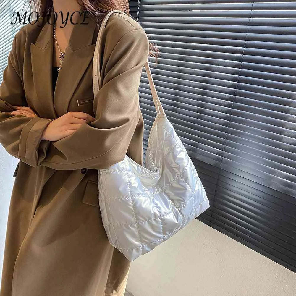 Nylon Women Clutch Handbag Quilted Shoulder Tote Solid Large Capacity