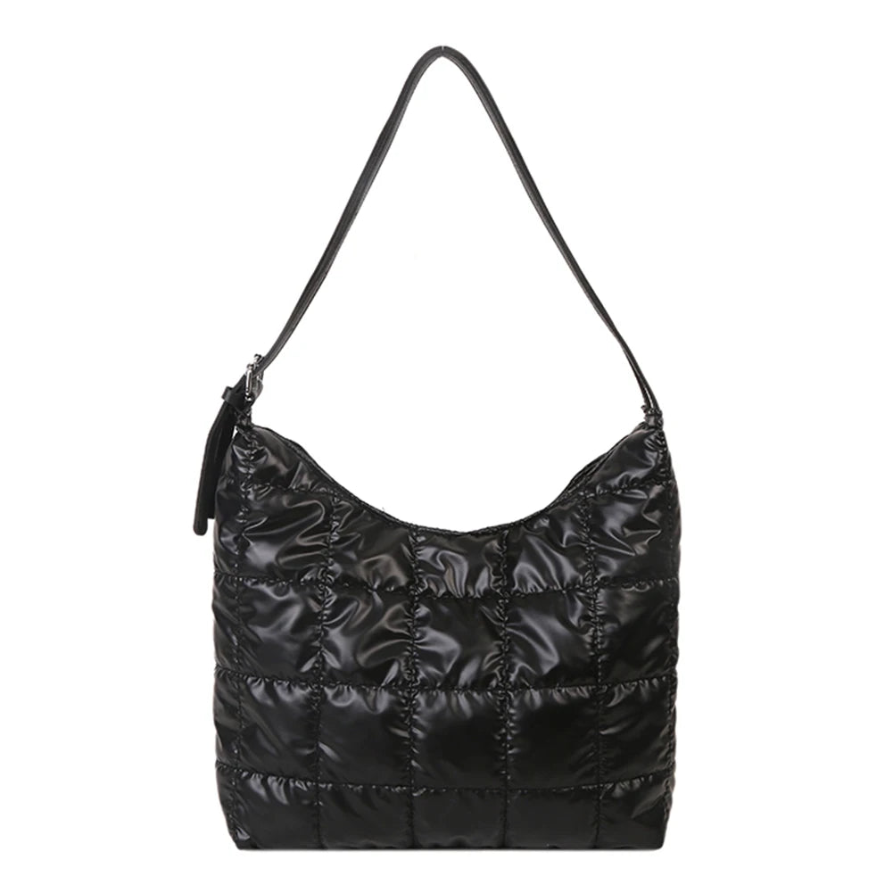 Nylon Women Clutch Handbag Quilted Shoulder Tote Solid Large Capacity