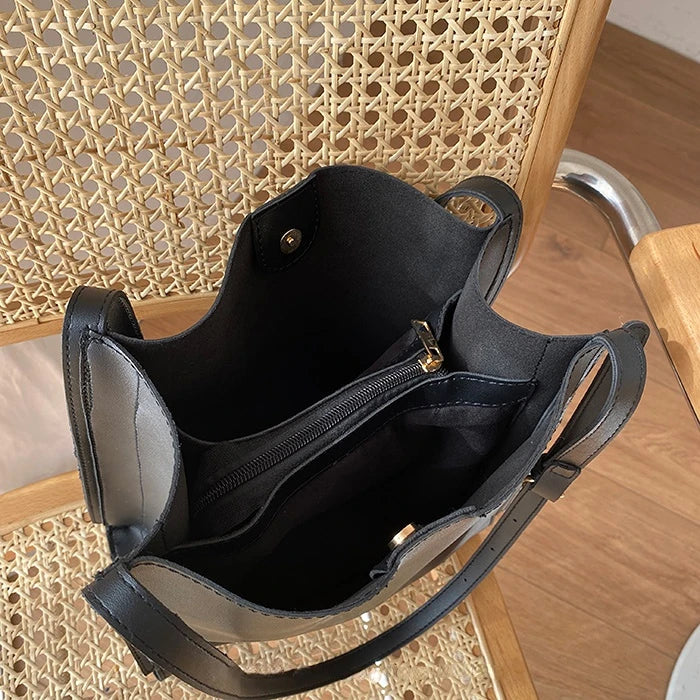 Vintage Ladies Pu Leather Shoulder Bags Underarm Bag Big Size Handbags