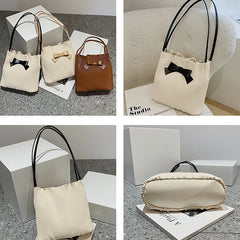 Casual Tote Bags Bowknot INS Women Shoulder Bags Bucket Middle Capacity