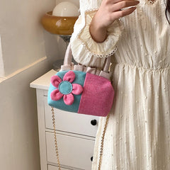 Casual Canvas Tote Bag for Women with Flower Design