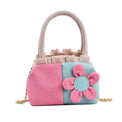 Casual Canvas Tote Bag for Women with Flower Design