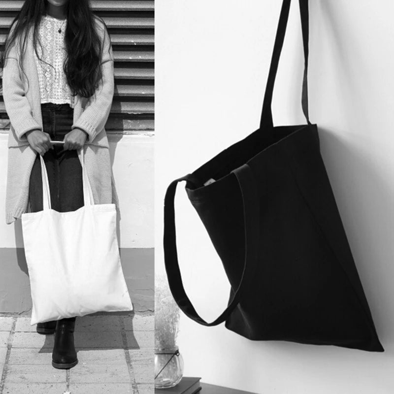 Casual Canvas Tote Shoulder Bag for Women - Ecofriendly DIY Painting Handbag