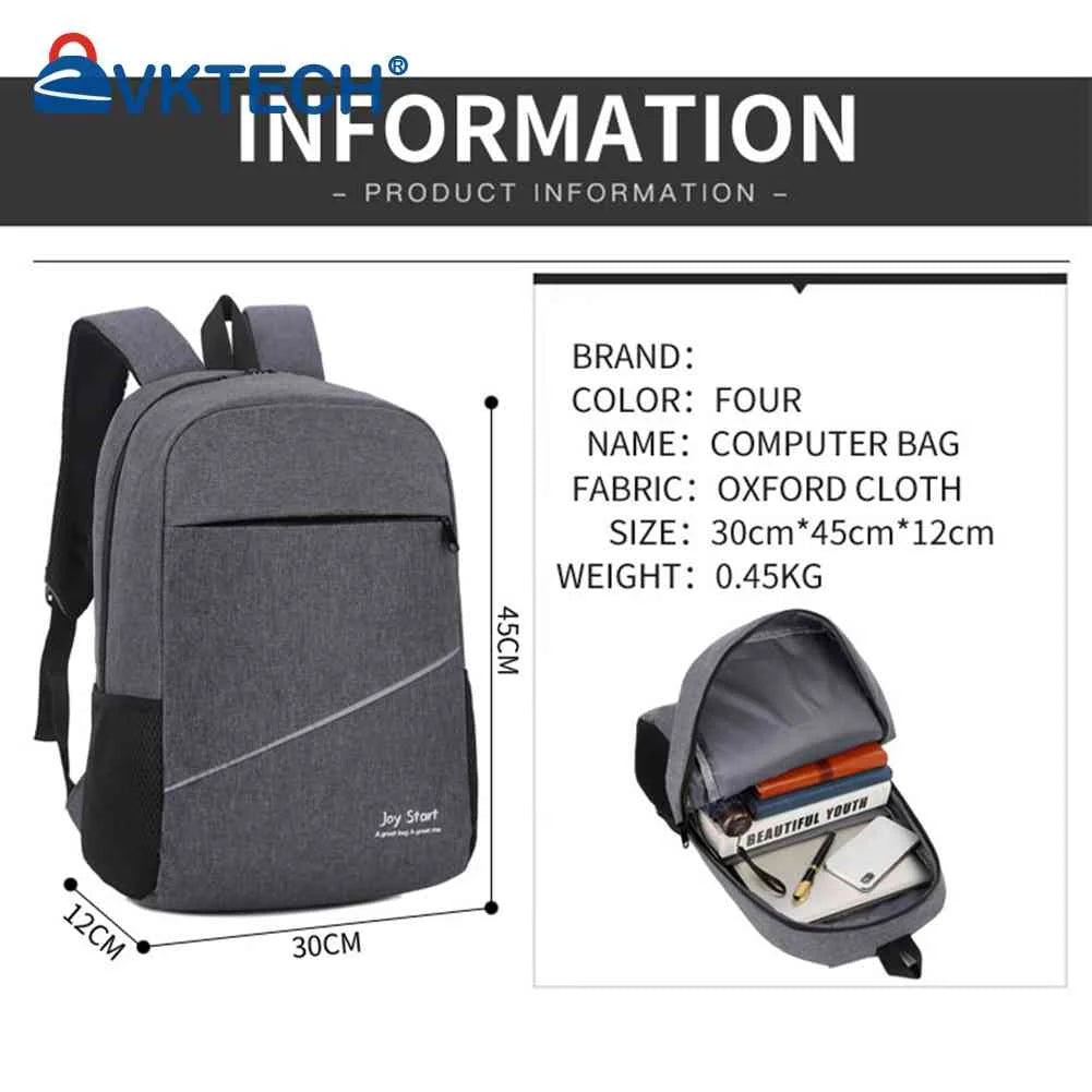 USB Charging Laptop Backpack Unisex Business Shoulder School Bag