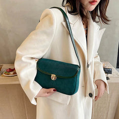 Corduroy Armpit Shoulder Bag Women Handbag Small Square Bag Clutch