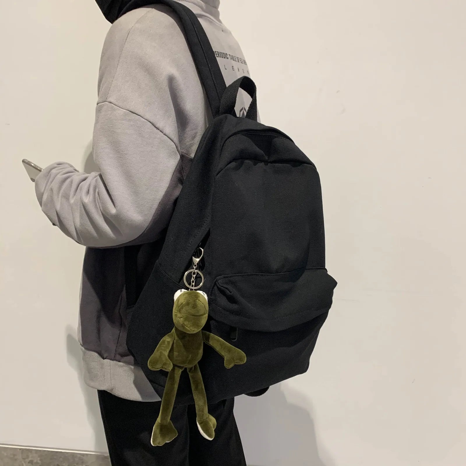 Casual Unisex Shoulder Backpack Solid Hiking Backpack L