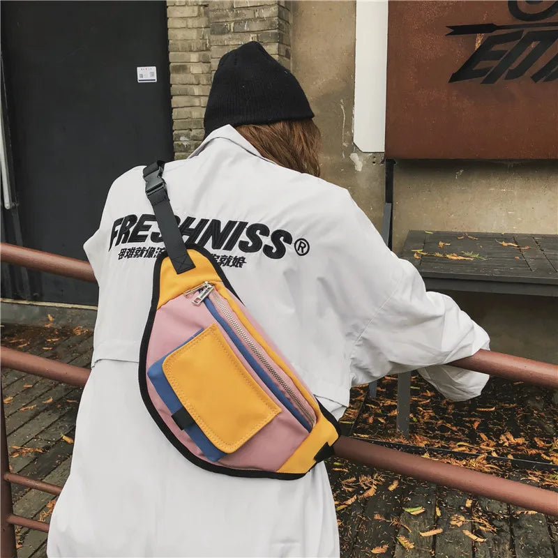 Unisex Waist Bag Fanny Pack Hip-hop Waist Pack Sports Shoulder Bag