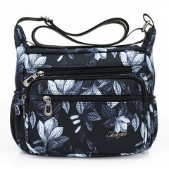 Casual Lightweight Nylon Shoulder Bag Women Waterproof Print Messenger Bag