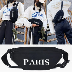 Paris Letter Print Waist Bag for Men and Women