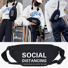 Paris Letter Print Waist Bag for Men and Women