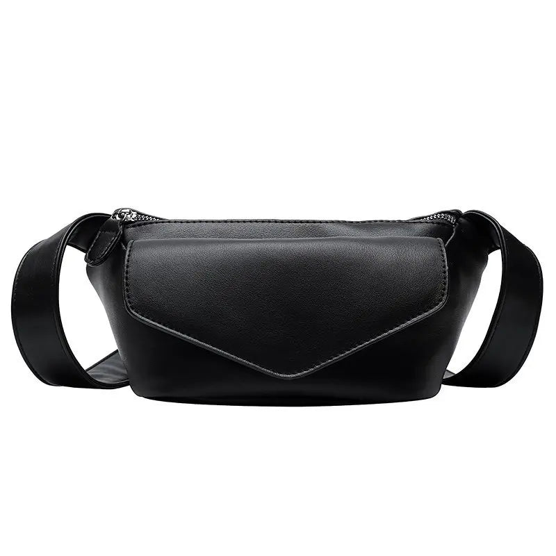 Women's Leather Shoulder Bag Casual Waist Small Chest Bag for Travel
