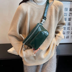 Leather Shoulder Bag Travel Small Chest Bag Women Fanny Pack