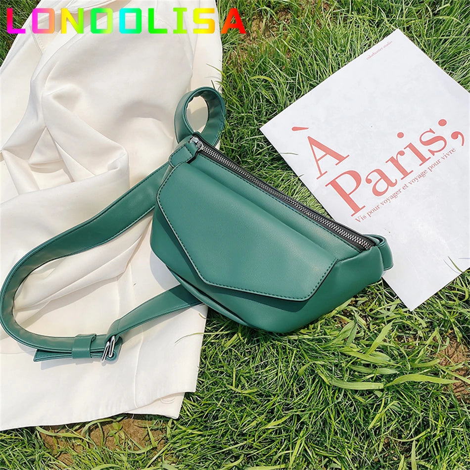 Women's Leather Waist Bag Chest Bag Travel Fanny Pack Shoulder Bag