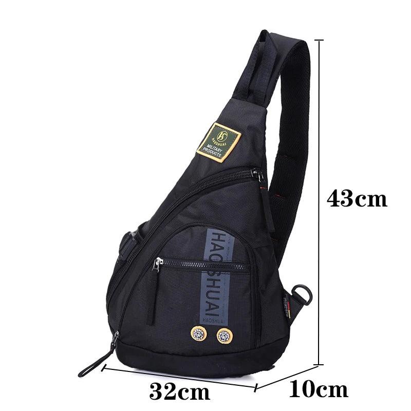Waterproof Nylon Chest Bag Men Women Crossbody Travel Messenger