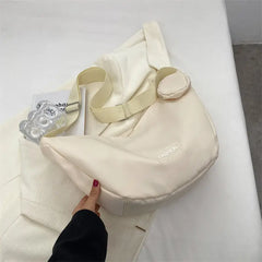Casual Women Armpit Messenger Bag Nylon Shoulder Bag Solid Female Dumplings Bags