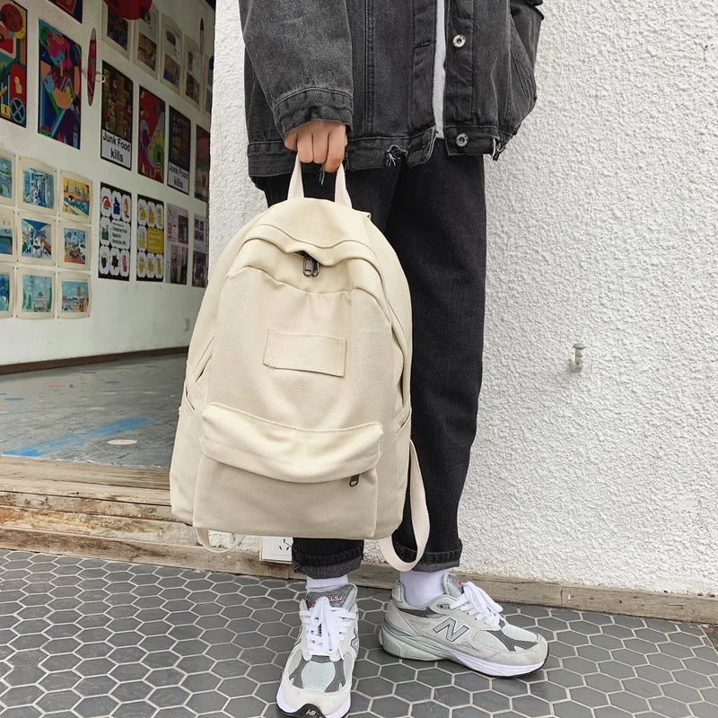 Casual Women Backpack Canvas Shoulder Bag Anti-theft School Bag