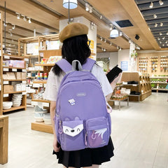 Fox Pattern Women Backpack School Bag Large Capacity Laptop Ladies