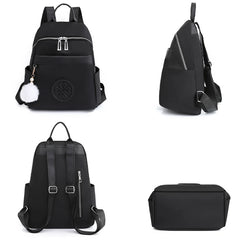 Casual Women Backpack Purse Anti-theft Oxford Rucksack Mochila Hairball Tassel