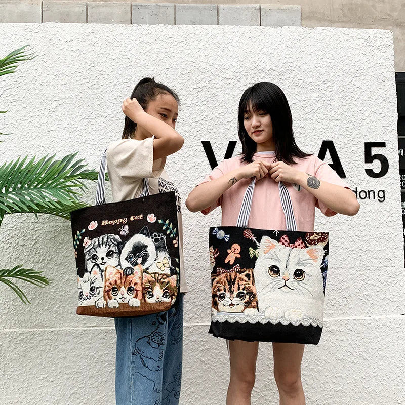 Canvas Shoulder Bag Women Fashionable Shopping Bags Large-capacity Handbag Tote