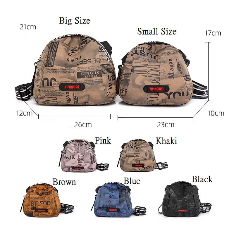Women Crossbody Bag Waterproof Shoulder Bag Travel Handbag Letter